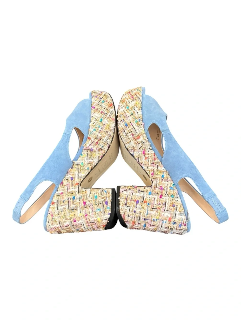 Sacha London ILSA Sky Blue Suede Platform Slingback Heels Size 9M NIB